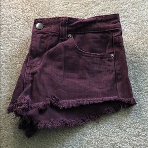 Maroon Ripped Shorts